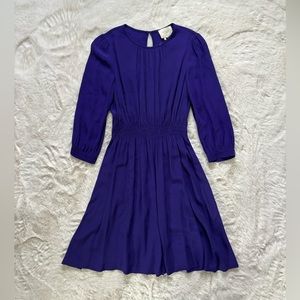 Kate Spade - Purple Viscose Midi Length Elastic Waist Zari Dress